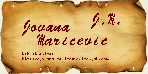Jovana Marićević vizit kartica